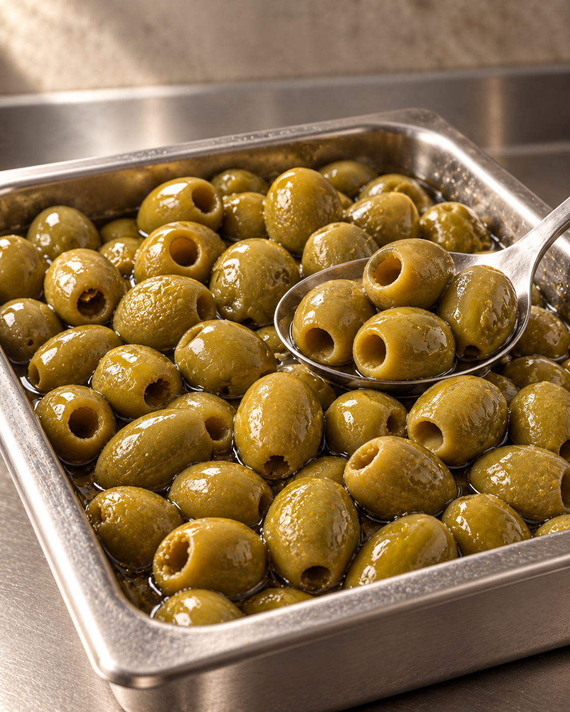 Sicilian Green Olives, Pitted, Jumbo